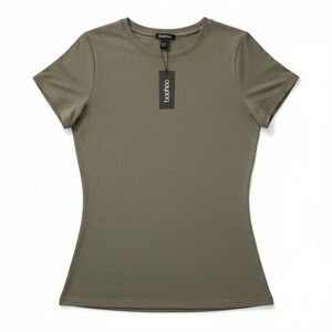 Boohoo Khaki Short Sleeve Women's Tee